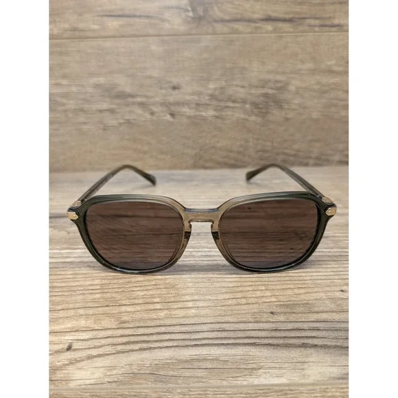Coach HC8383U CL912 Transparent Green‎ Tan Sunglasses 55-18-145 w Case