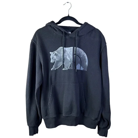 The North Face Bear Graphic Hoodie Men's Medium Black Gorpcore 2020s