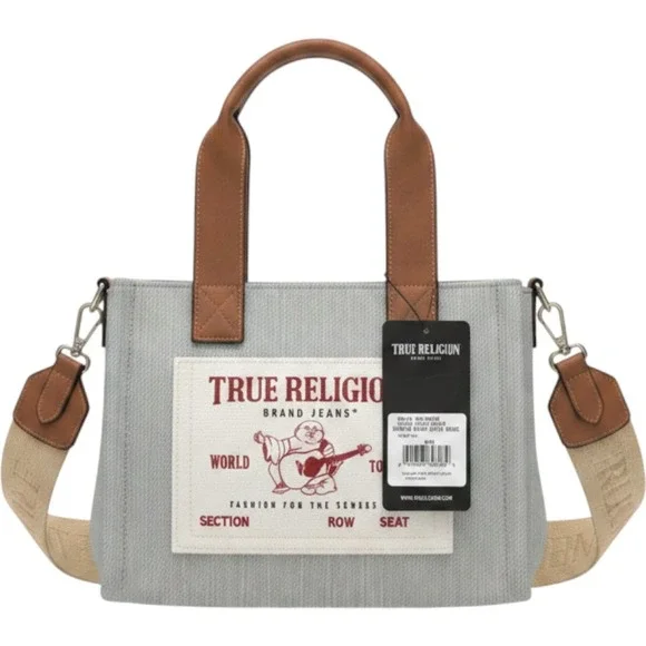 True Religion Denim Mini‎ Tote Crossbody Bag Logo Patch NWT Y2K Denim Street