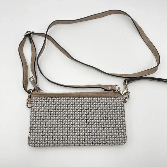 JEN&CO Woven Crossbody Wallet Clutch Organizer Card‎ Slots ID Window Strap