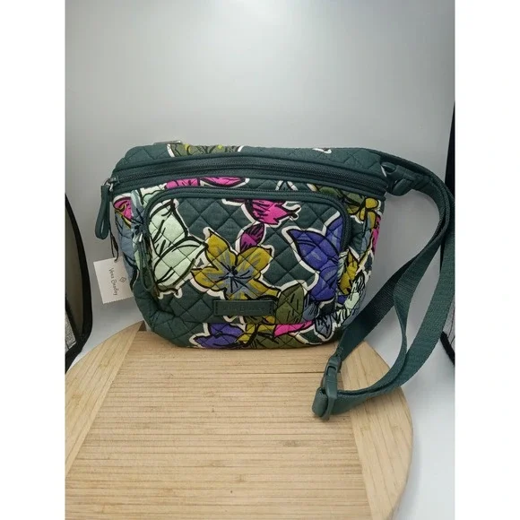 Vera Bradley Belt Bag and‎ Crossbody Falling Flowers Green Cotton MSRP $48 K
