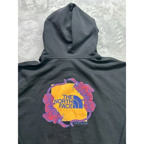 Black The North Face Hoodie The Year of the Tiger Logo Graphic Print Mens XXL