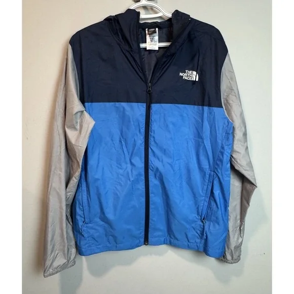 The North Face Long Sleeve Cyclone 3 Blue Full Zip Windbreaker Hoodie Mens Small