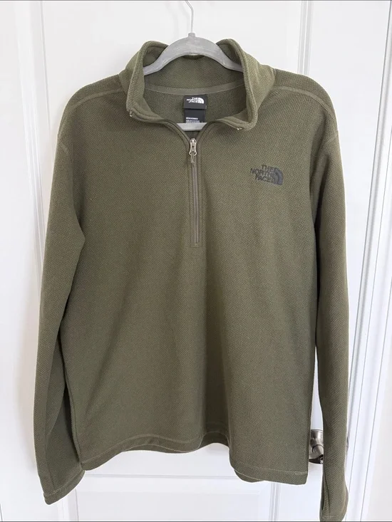 The North Face Olive Green Half-Zip Fleece Pullover