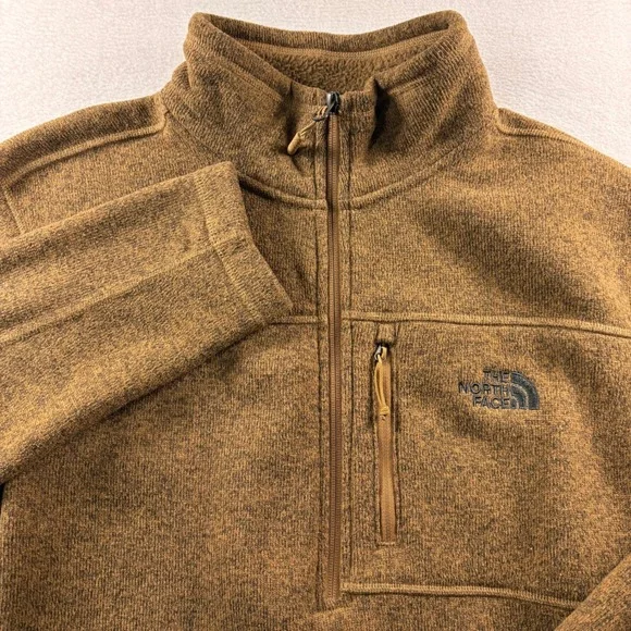 The North Face Gordon Lyons Mens Brown Heather Quarter Zip Fleece NF0A33R7 L