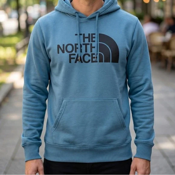The North Face Mens Half‎ Dome Pullover Hoodie Blue Logo Sweatshirt NF0A4M4B