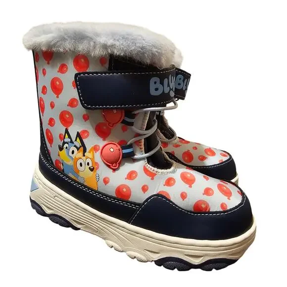 NWT Groundup Girls Bluey keepy uppy balloons winter boots‎ size 8
