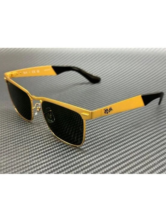 New Ray-Ban Men Sandblasted Gold Sunglasses 56-18-145