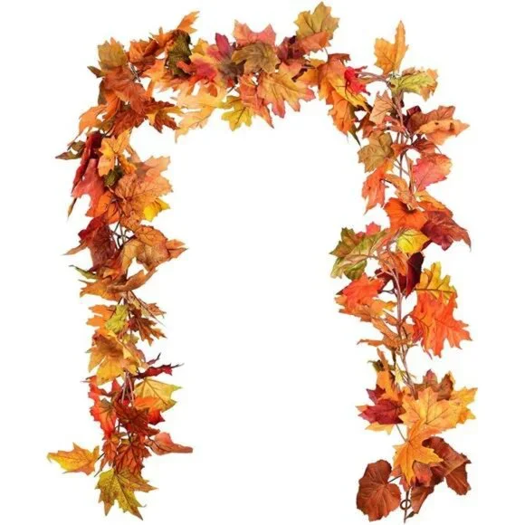 2-Pack Fall‎ Garland, 5.9ft Maple Leaf Vine for Autumn & Thanksgiving Decor
