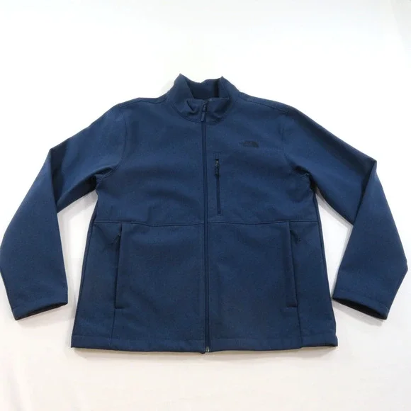 The North Face Apex Soft Shell Jacket Mens Blue Sz XL Fleece lined