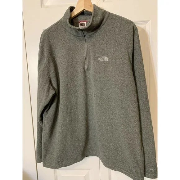 The North Face Men’s Sz L TKA 100 Fleece Jacket Gray 1/4‎ Quarter Zip Pullover