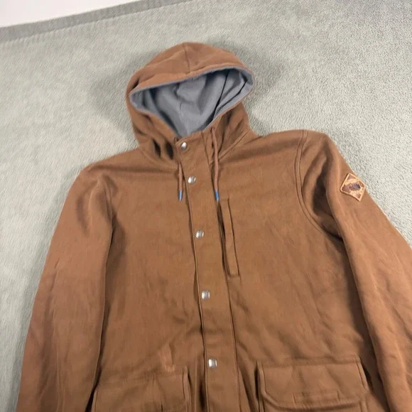 The North Face Brown California Heritage Fleece Lined Hoodie Jacket Mens Large