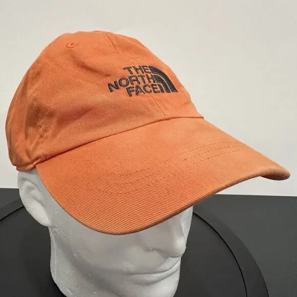 The North Face Norm Cap Orange Embroidered Logo Adjustable Baseball Dad Hat