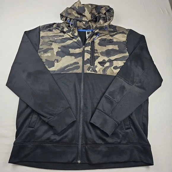 THE NORTH FACE  Men's Full Zip Up Camo Print Mock Neck‎ Jacket Size XXL