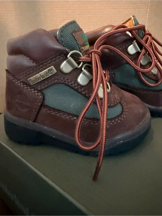 Timberland baby Brown and Green Lace-Up Hiking Boots