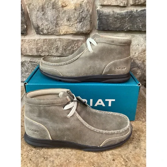 Ariat Spitfire Big Kids 6 Brown Bomber Suede Moc Toe Chukka Boots 10034034 NEW