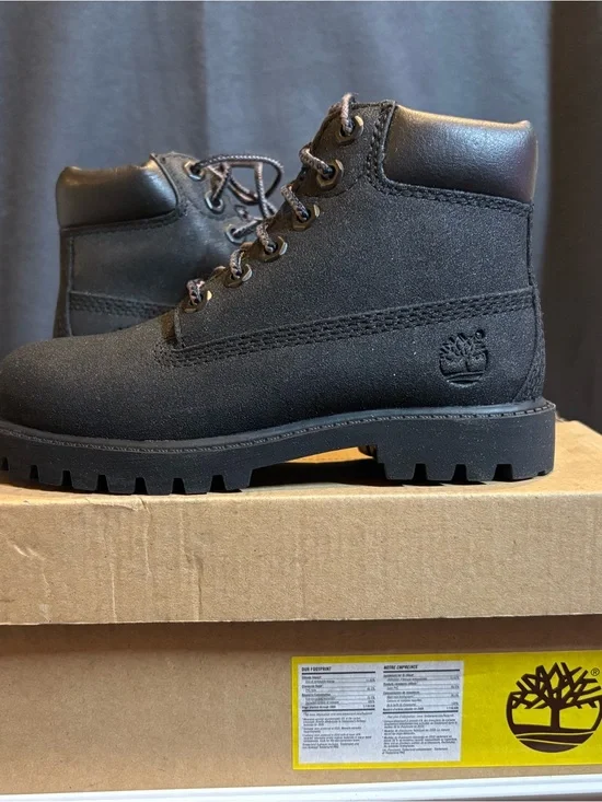 Timberland Kids Black Lace-Up Rugged Boots