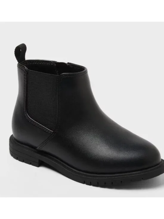 Cat & Jack Tanner Chelsea Boots Black Kids NWT | Sizes 10 & 12 | Back to School