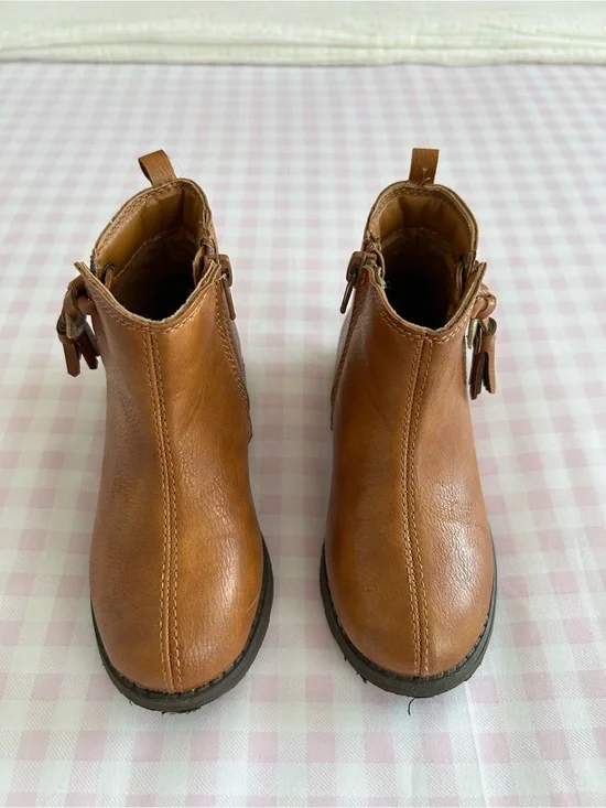 Carter's Tan Brown Ankle Boots with Side Buckle