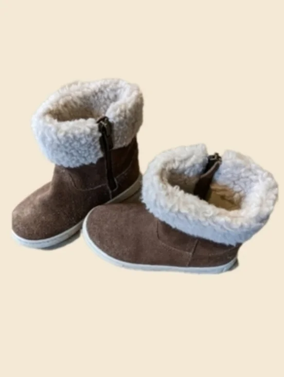 Polo kid's Brown side zip booties Size 11.5 Unisex See Measurements