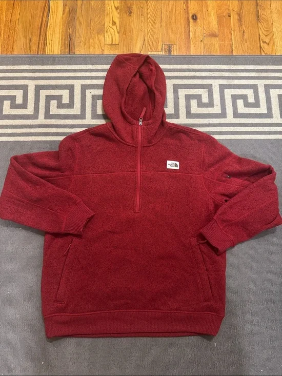 The North Face Men’s Burgundy Red Zip-Up Fleece Hoodie
