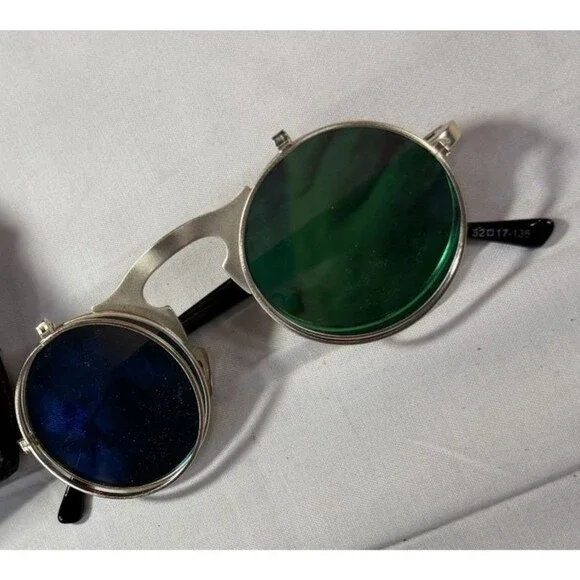 Vintage Round Flip Up Sunglasses Retro John Lennon Style Circle Unisex Glasses