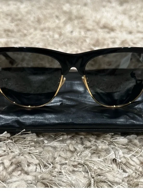 Celine Black Sunglasses with Gold Accents