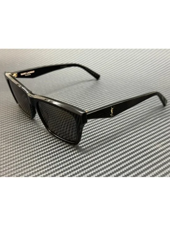 New Saint Laurent Men Black Sunglasses 56-16-145