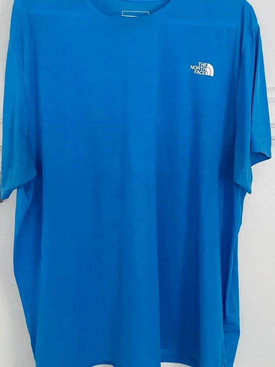 The North Face Men's Short-Sleeve Crew T-Shirt — Bright Blue with White Logo