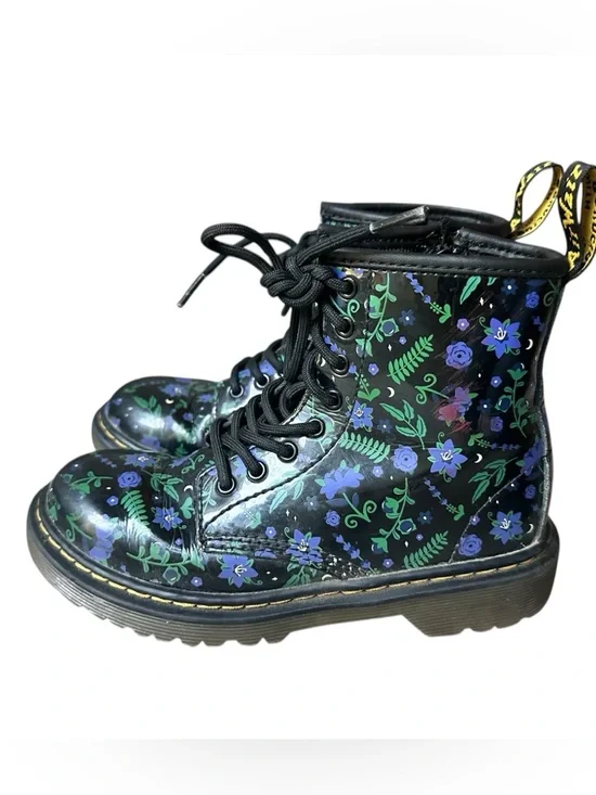 Dr. Martens Junior 1460 Mystic Floral Patent Boots Size‎ 13