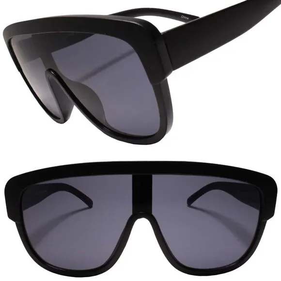 Mens Womens Designer European Fashion Square Aviation Matte Black Sunglasses