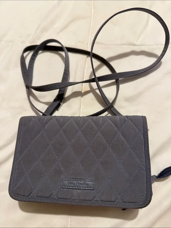 Vera Bradley Quilted Crossbody Bag in Charcoal Gray