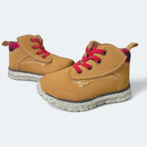 Wonder Nation Kids Boots Size 5 Hiking Style With Easy Hook And Loop Closure