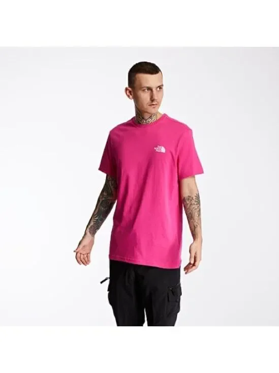 The North Face Men's Unisex Pink Magenta Simple Half Dome T-Shirt Large