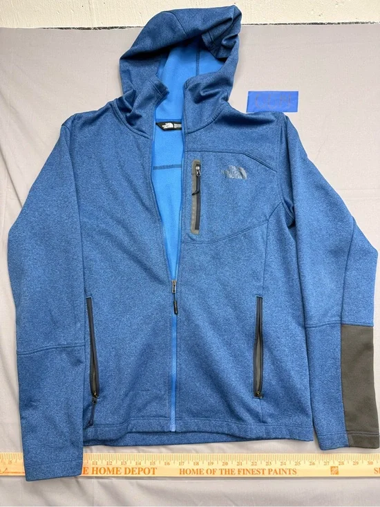 The North Face Men’s Blue Hooded Zip-Up Fleece Jacket