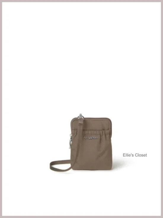 RFID Blocking Nylon Crossbody Travel Pouch with Adjustable Strap