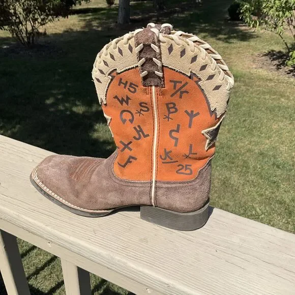 Ariat Kid's Pete Western Boots Size 2 style 10015393 leather suede orange tan‎