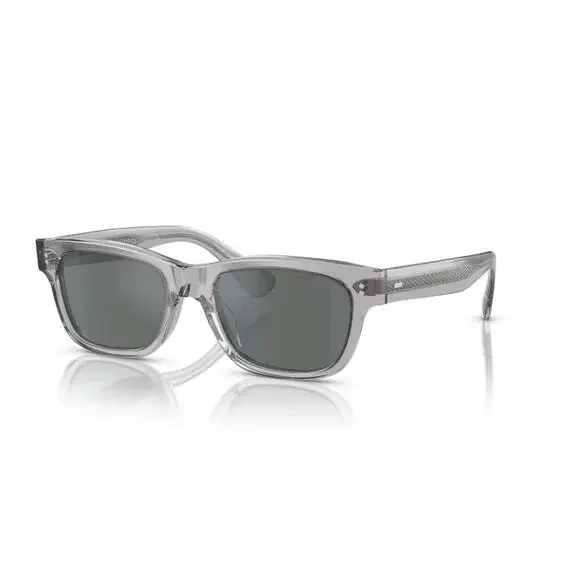 Oliver Peoples Transparent Gray Frame Sunglasses with Dark Gray Lenses