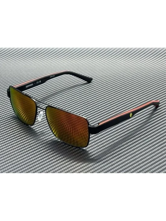 New Ferrari Men Black Matte Sunglasses 59-16-145