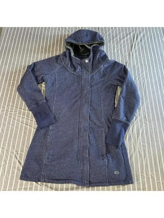 THE NORTH FACE Dionne Black Fleece-Lined Full-Zip Hooded Semi-Long Coat Jacket M