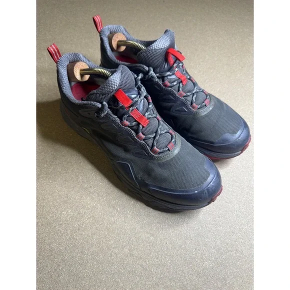 The North Face Hedgehog Fastpack II Waterproof Hiking Shoes Mens 9.5 Grey Red