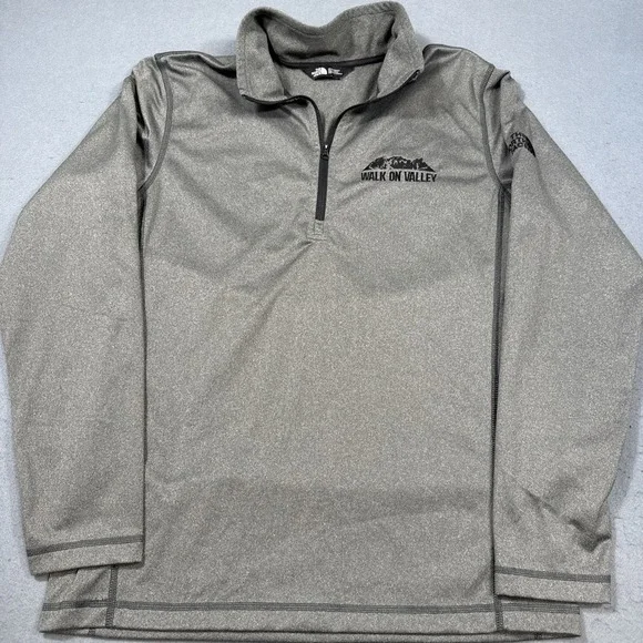 North Face‎ 1/4 Zip Fleece Pullover GRY BLK  Mens MEDIUM WALK ON VALLEY