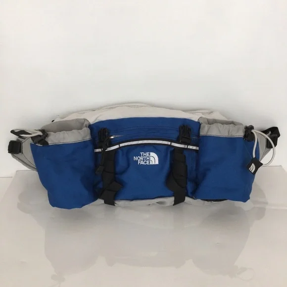 The North Face Large Waist Bag Fanny Pack Belt Bag Bottle Holders Blue Gray
