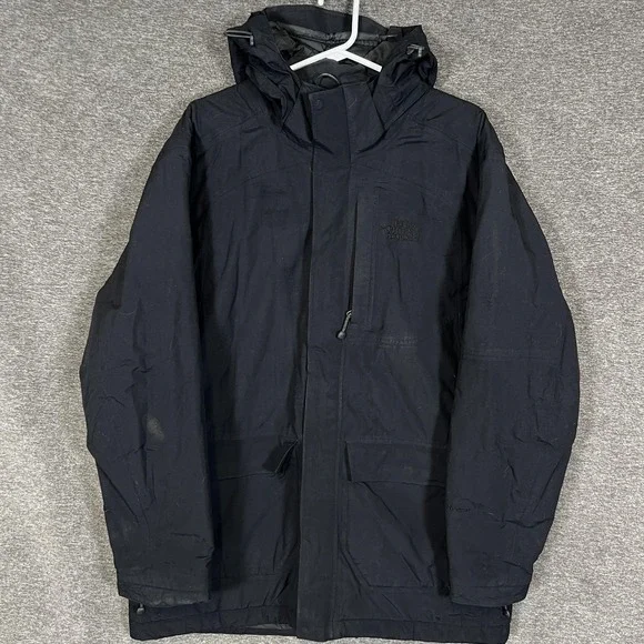 The North‎ Face Jacket Mens Large Black Hooded Insulated HyVent Ski Winter Coat