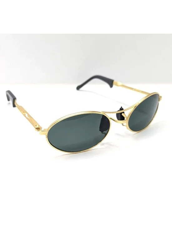 Vintage Style Gold Tone Quality Oval Sunglasses