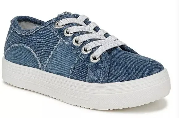 Blowfish Malibu Supersmile-K Girls Denim Oxford Shoes NEW in Box Size 2