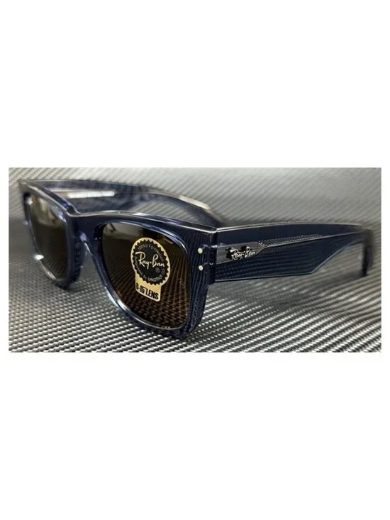 New Blue Men Blue Transparent Mega Wayfarer Sunglasses 51-21-145