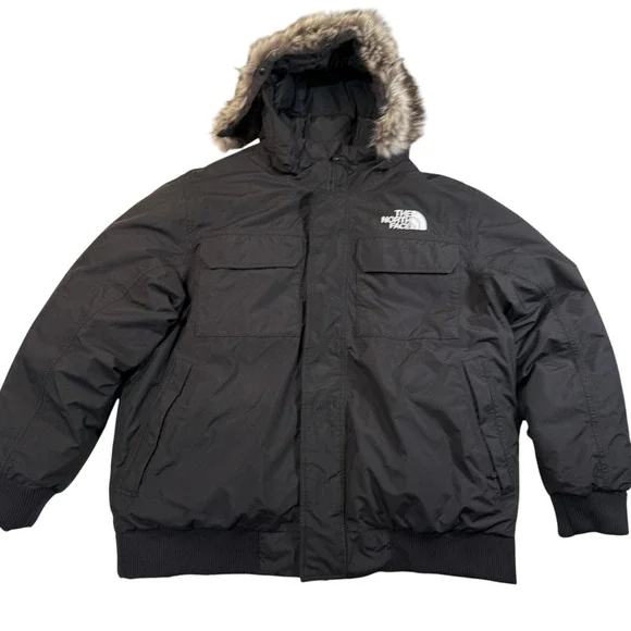 The North Face McMurdo Bomber Jacket Black Mens XXL NF0A5GD9 Faux Fur Hood