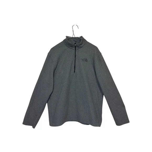 The North Face Pullover Mens Medium Gray 1/4 Zip Fleece Mock Neck Long Sleeve