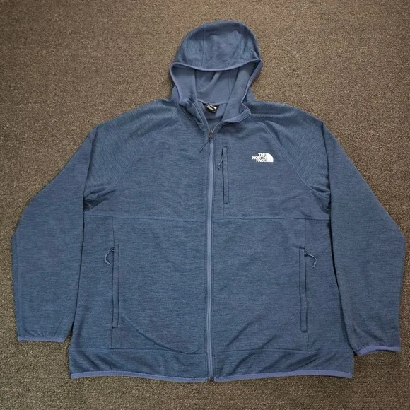 The North‎ Face CanyonlandsHoodie Mens XXL Blue Heathered Fleece Jacket Full Zip